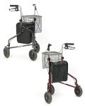 Folding Three-Wheel Rollator Walker with Accessories