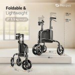 Lightweight Foldable 3-Wheel Walker for Indoor/Outdoor Use