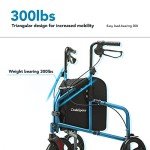 OasisSpace 3-Wheel Foldable Walker for Seniors