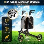 GYMAX Lightweight 3 Wheel Rollator with Shopping Bag
