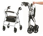 Lightweight Folding Rollator Walker with Seat and Bag