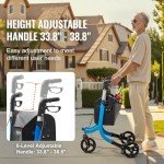 VEVOR Lightweight 3-Wheel Rollator Walker for Seniors