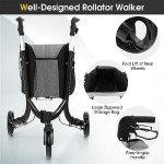 GYMAX Lightweight 3 Wheel Rollator with Shopping Bag