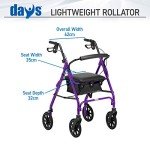 Lightweight Aluminum Four-Wheel Rollator in Purple