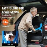 VEVOR Lightweight 3-Wheel Rollator Walker for Seniors