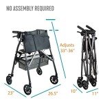 Lightweight Folding 4-Wheel Rollator with Seat