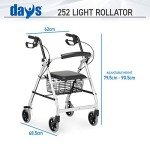 Lightweight Folding 4-Wheel Rollator Walker with Seat