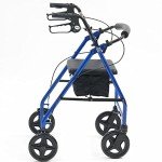 Drive Blue Folding 4-Wheel Walker with Seat
