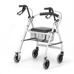 Lightweight Folding 4-Wheel Rollator Walker with Seat