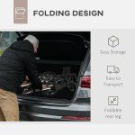 HOMCOM Folding 4-Wheel Walker with Seat and Bag
