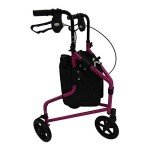 Lightweight Pink Tri Walker with Lockable Brakes