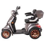 Grey Mobility Scooter with Removable Lithium Battery