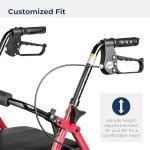 Drive Medical Foldable Rollator Walker with Seat, Red