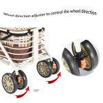 Lightweight 4-Wheel Folding Walker with Seat
