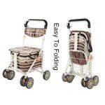 Lightweight 4-Wheel Folding Walker with Seat
