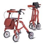 Uplivin Trive Lightweight 4-Wheel Rollator - Red