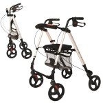 MobiQuip Lightweight 4-Wheel Rollator with Seat