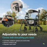 Helavo 2-in-1 Folding Walker and Wheelchair Combo