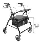 Pepe Folding 4-Wheel Rollator Walker with Seat