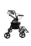 KMINA 2-in-1 Rollator and Wheelchair, Lightweight Black
