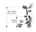 KMINA Lightweight 4 Wheel Forearm Rollator with Seat