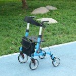 Lightweight 4-Wheel Rollator Walker with Seat, Blue