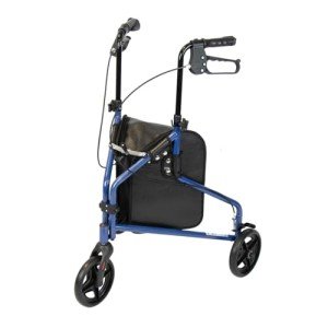 NRS Healthcare 3-Wheel Folding Rollator with Brakes