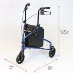 NRS Healthcare 3-Wheel Folding Rollator with Brakes