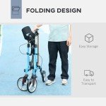 Lightweight 4-Wheel Rollator Walker with Seat, Blue