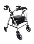 Ultralite Folding Four-Wheeled Rollator with Seat