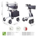 Ultra Lightweight Folding Walker with Seat and Brakes