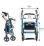 KMINA 2-in-1 Rollator Wheelchair Hybrid - Blue