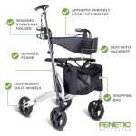 Ultra Lightweight Folding Walker with Seat and Brakes