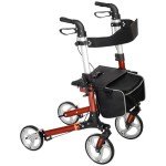 Folding Rollator Walker with Seat for Tall Adults