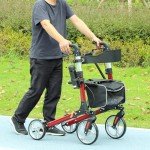Folding Rollator Walker with Seat for Tall Adults