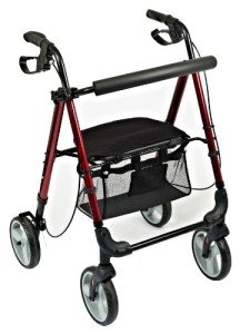 Lightweight Folding Four-Wheel Rollator with Seat