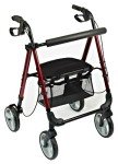 Lightweight Folding Four-Wheel Rollator with Seat