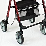 Lightweight Folding Four-Wheel Rollator with Seat