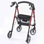 Lightweight Folding Four-Wheel Rollator with Seat
