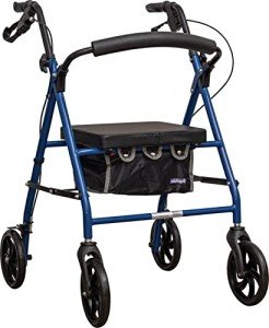 Aidapt Lightweight Four-Wheeled Rollator Walker with Bag