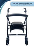 Lightweight Folding Rollator Walker with Padded Seat