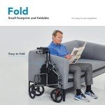 HEAO Foldable 3-Wheel Walker with Storage Bag