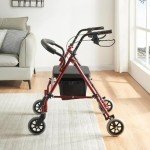 Panana Folding 4-Wheel Rollator with Padded Seat