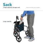 HEAO Foldable 3-Wheel Walker with Storage Bag