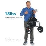 HEAO Foldable 3-Wheel Walker with Storage Bag