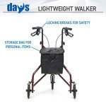 Days Tri-Wheel Lightweight Mobility Walker with Bag