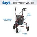 Days Tri-Wheel Lightweight Mobility Walker with Bag