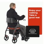 HEAO Wide Seat Rollator with Storage & Backrest