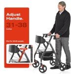HEAO Wide Seat Rollator with Storage & Backrest