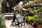 Carlett Grey Shopping Rollator with Fabric Seat